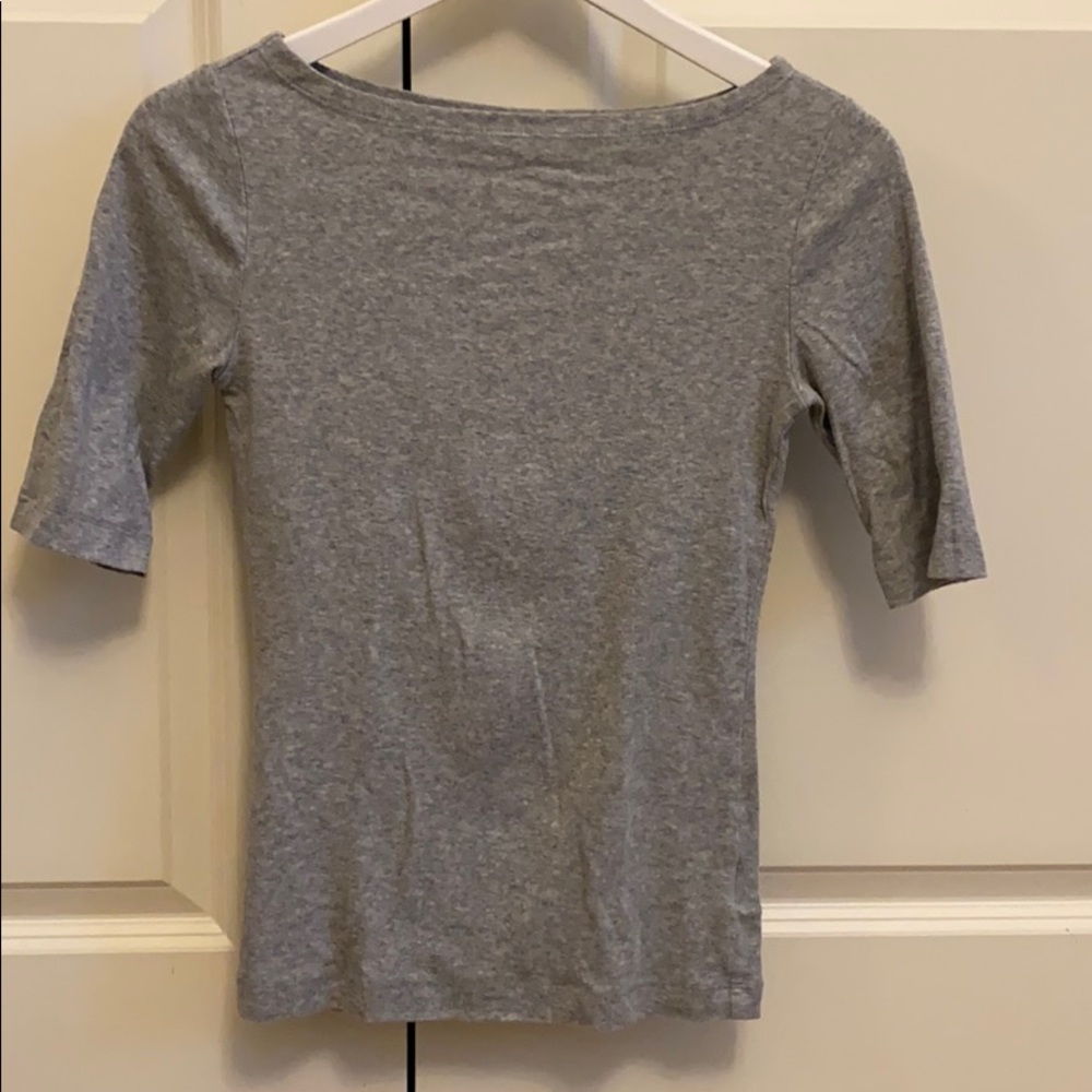 Grey boat neck top